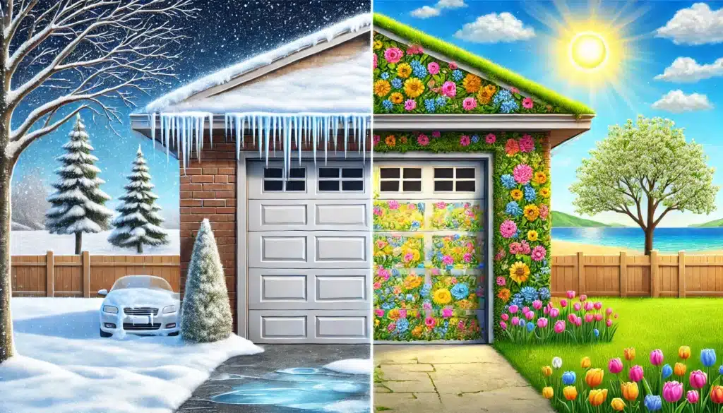 Garage door winter to spring maintenance in BC