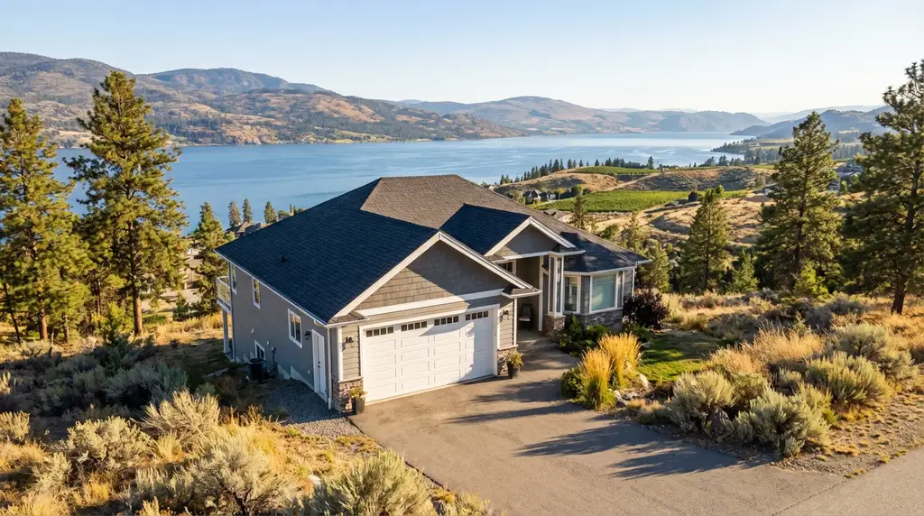 Okanagan and BC Interior home with garage door